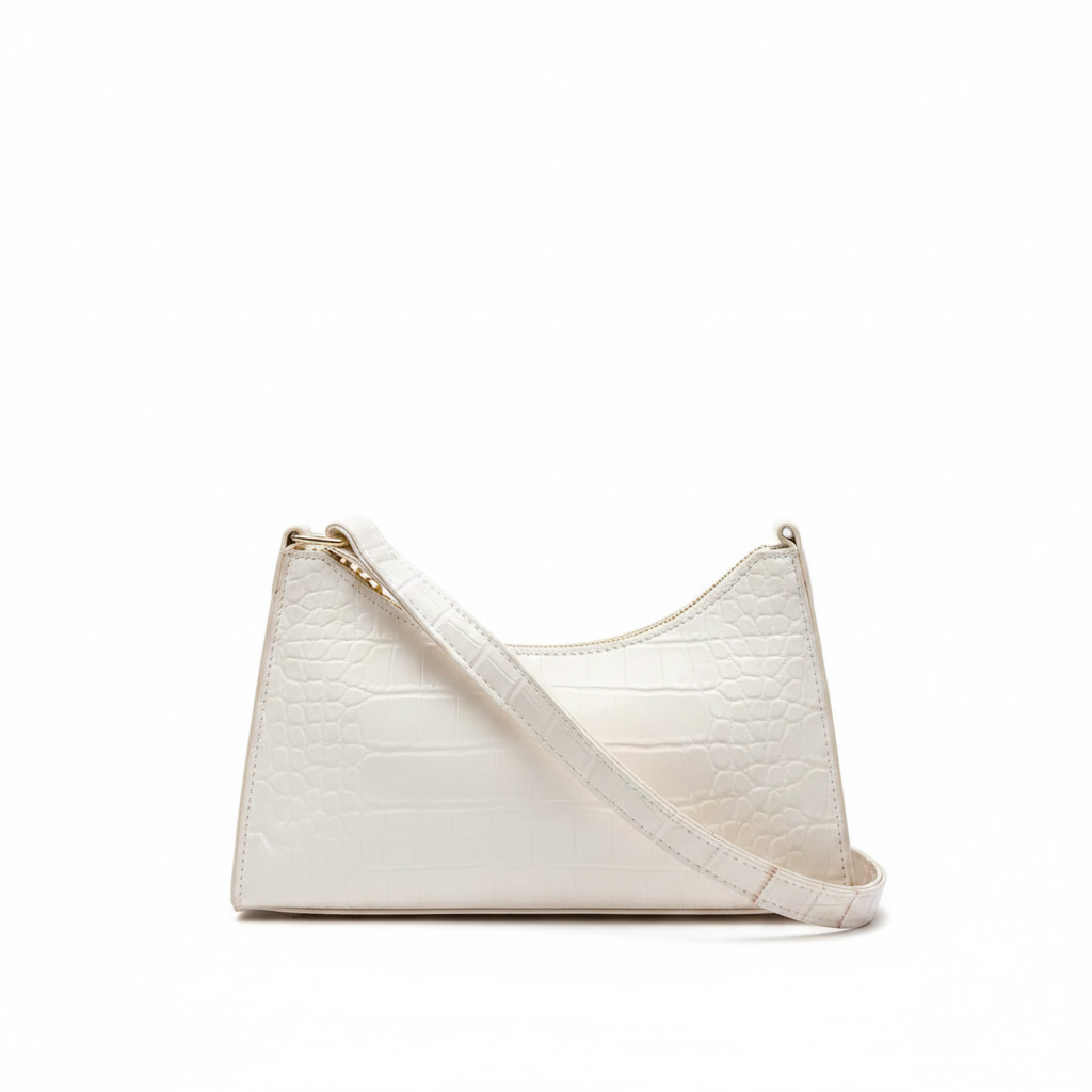 Retro Alligator Armpit Bag – Half Moon PU Leather Shoulder Bag for Women
