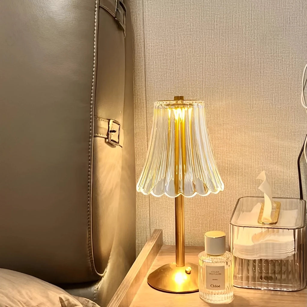 Crystal Wireless Table Lamp – GlamLight on a desk