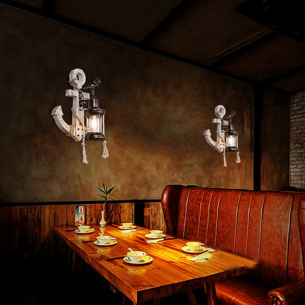 Wooden Anchor LED Wall Lamp – Nautica