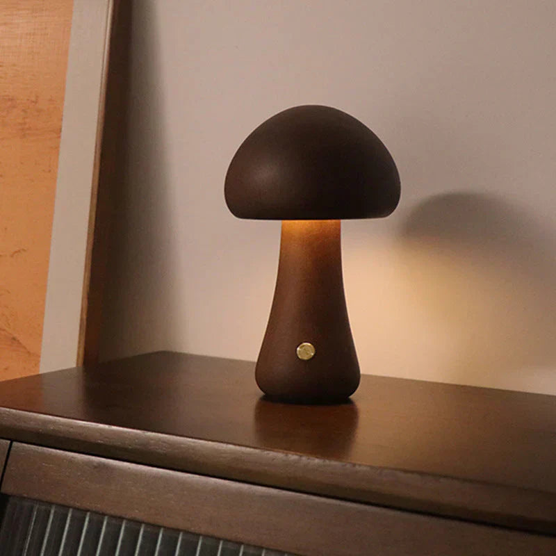 Wooden Mushroom LED Night Light - GlowShroom