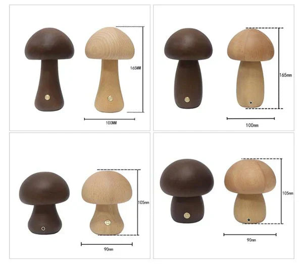 Wooden Mushroom LED Night Light - GlowShroom