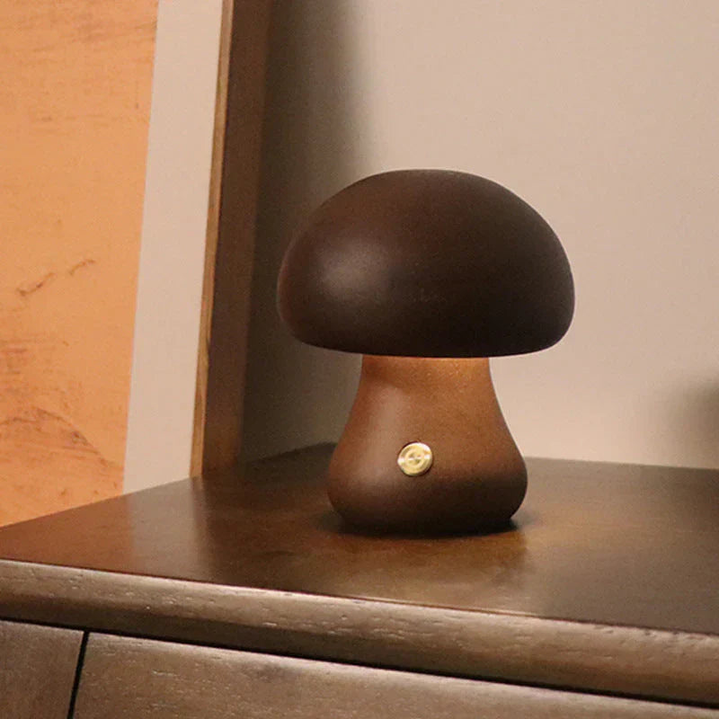 Wooden Mushroom LED Night Light - GlowShroom